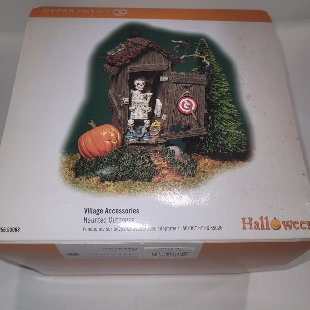 Department 56 Snow Village Halloween Village Accessories Haunted Outhouse 53068 - Picture 3 of 9
